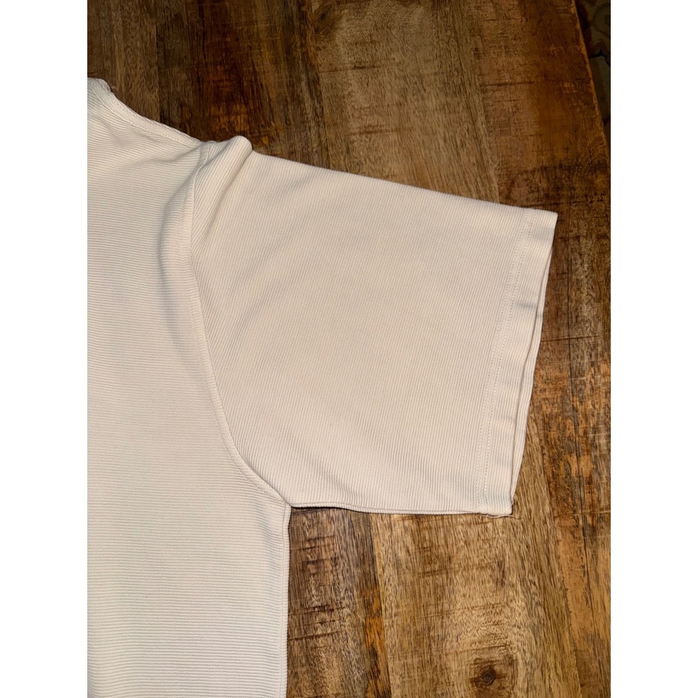 Harold Powell Mens XL Silk Cotton Knit Polo Shirt Cream HK-3434 - Picture 2 of 7
